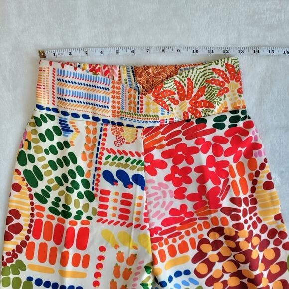 ANI Tropical 2 Piece Set Ruffle Crop Top & High Waist Wide Leg Pants Resortwear - Picture 10 of 15